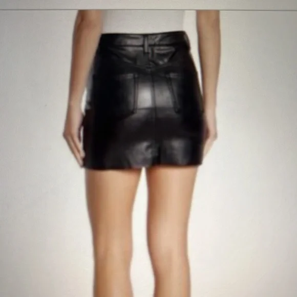 Love,Fire black faux leather mini skirt. Size 28 - Picture 2 of 8
